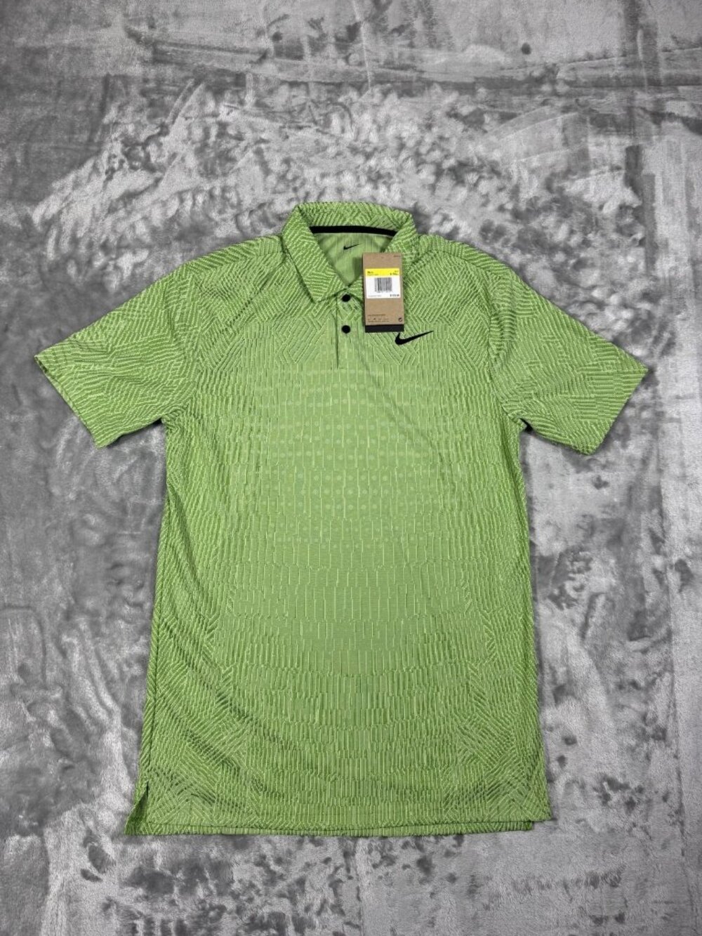 New Nike Dri-FIT ADV Polo Shirt Men’s Small-Tall Green Geometric Golf FD5731 343